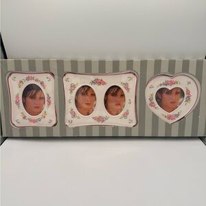 Mervyn’s Porcelain Floral Multi-Opening Picture Frame Set in Pink and White